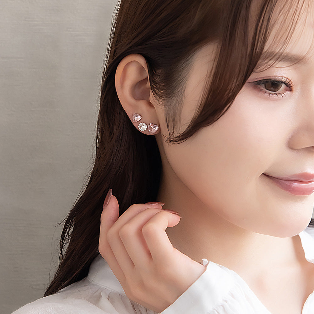 ピアス ニッケルフリー ハート 6個セット チタンポスト スタッドピアス