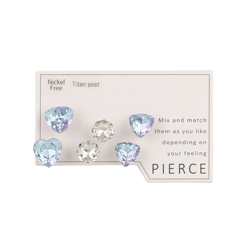 ピアス ニッケルフリー ハート 6個セット チタンポスト スタッドピアス