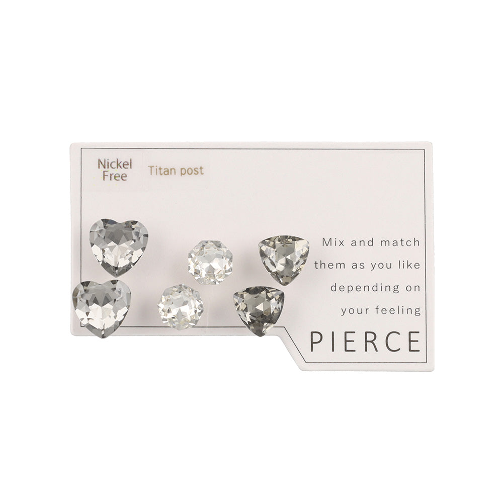 ピアス ニッケルフリー ハート 6個セット チタンポスト スタッドピアス