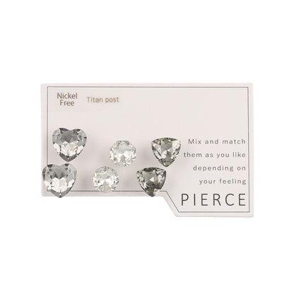 ピアス ニッケルフリー ハート 6個セット チタンポスト スタッドピアス