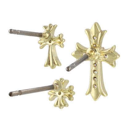 ピアス ニッケルフリー クロス キュービックジルコニア 6個セット チタンポスト スタッドピアス