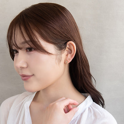 ピアス ニッケルフリー クロス キュービックジルコニア 6個セット チタンポスト スタッドピアス