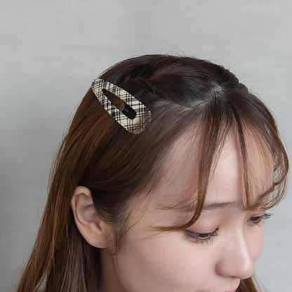 ヘアピン チェック柄 2個セット スリーピン