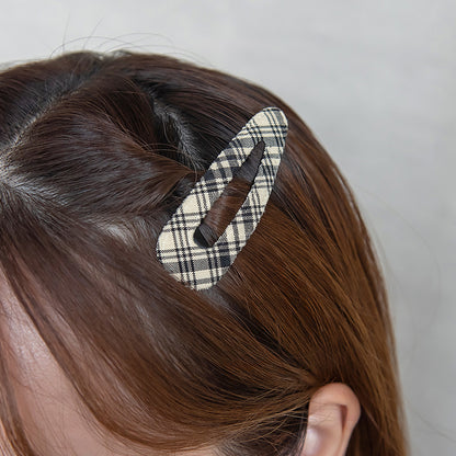 ヘアピン チェック柄 2個セット スリーピン