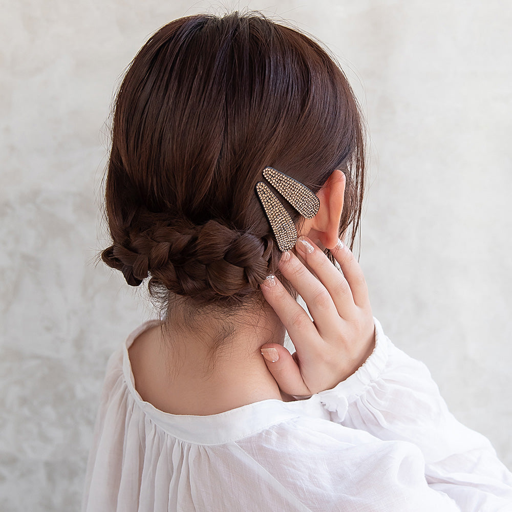 ヘアピン ストーン 2個セット スリーピン