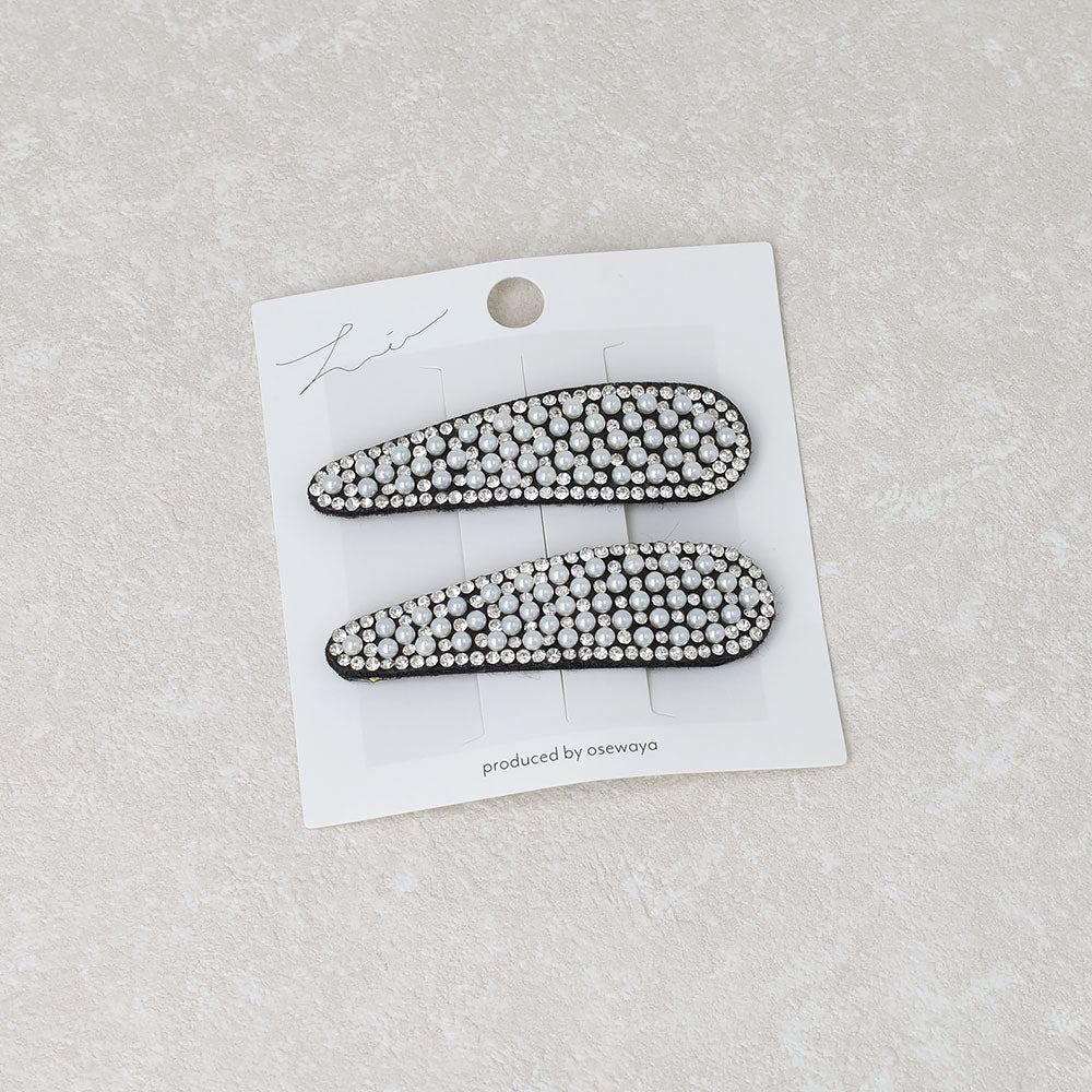 ヘアピン パール ストーン 2個セット スリーピン