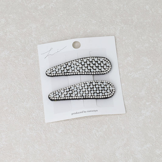 ヘアピン パール ストーン 2個セット スリーピン