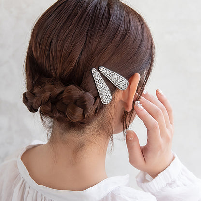 ヘアピン パール ストーン 2個セット スリーピン