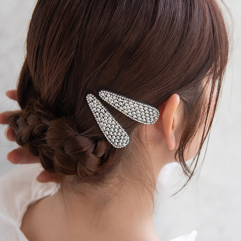 ヘアピン パール ストーン 2個セット スリーピン