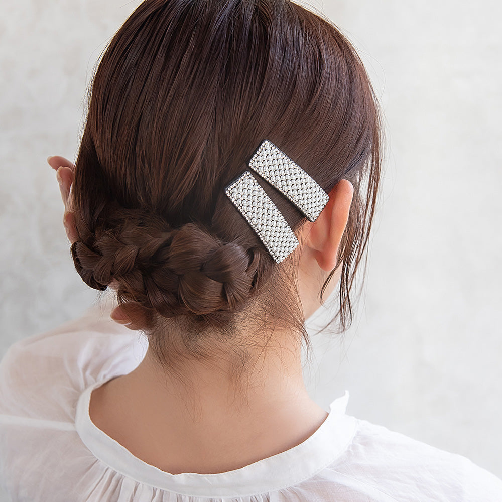 ヘアピン パール ストーン 2個セット スリーピン