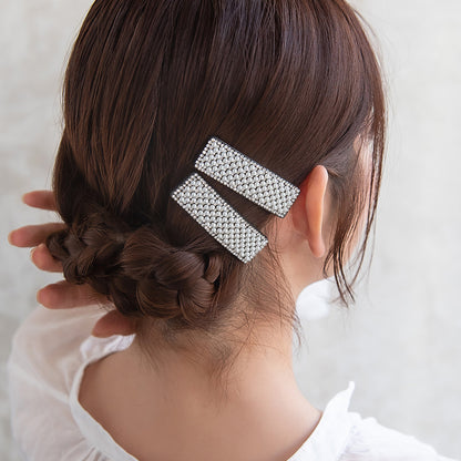 ヘアピン パール ストーン 2個セット スリーピン