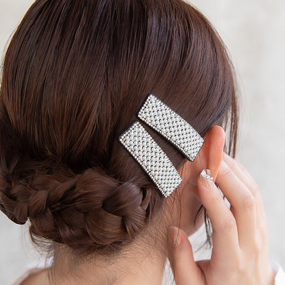 ヘアピン パール ストーン 2個セット スリーピン