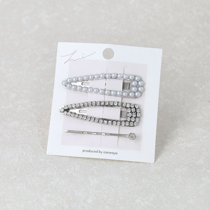 ヘアピン パール ビジュー 3本セット スリーピン アメピン