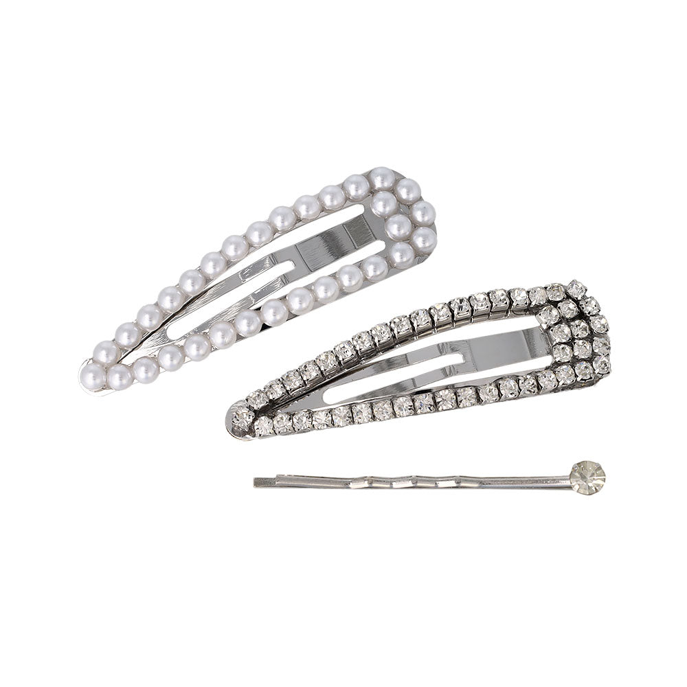 ヘアピン パール ビジュー 3本セット スリーピン アメピン