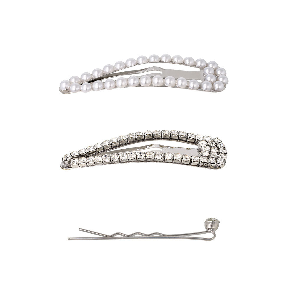 ヘアピン パール ビジュー 3本セット スリーピン アメピン