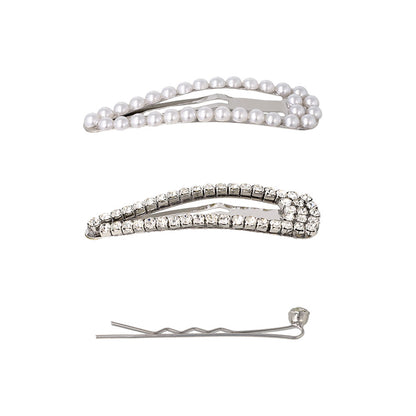 ヘアピン パール ビジュー 3本セット スリーピン アメピン