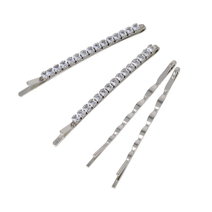 ヘアピン ビジュー スクエア ウェーブ 4本セット アメピン