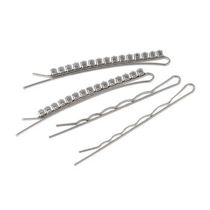 ヘアピン ビジュー スクエア ウェーブ 4本セット アメピン