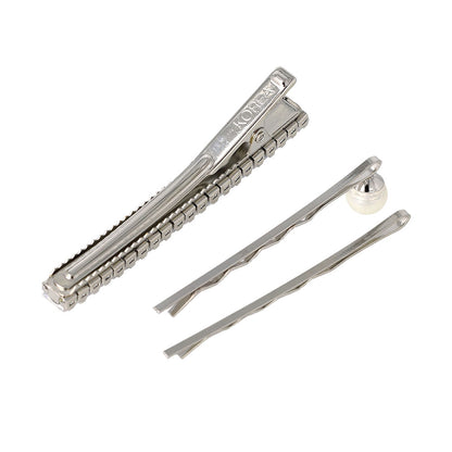 ヘアピン パール ビジュー レクタングル 3本セット ヘアクリップ アメピン