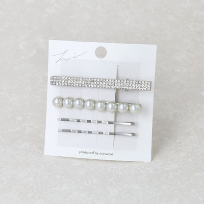 ヘアピン パール ミニ メニー ビジュー 4本セット ヘアクリップ アメピン