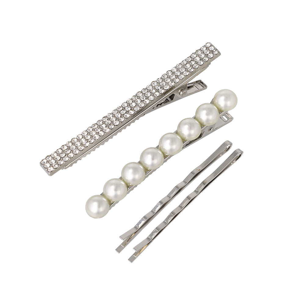 ヘアピン パール ミニ メニー ビジュー 4本セット ヘアクリップ アメピン