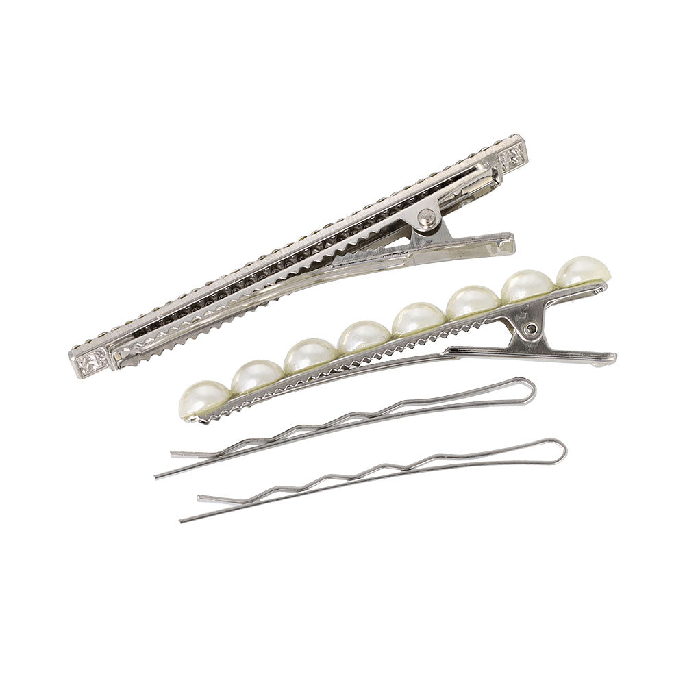 ヘアピン パール ミニ メニー ビジュー 4本セット ヘアクリップ アメピン