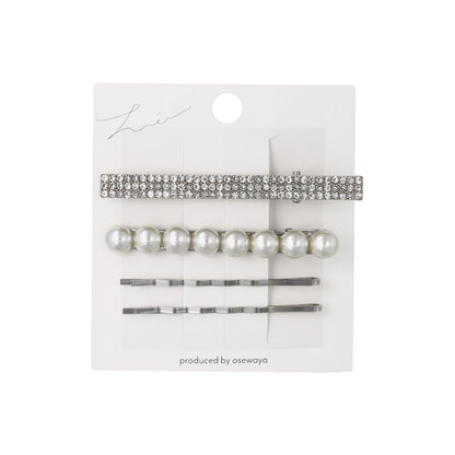 ヘアピン パール ミニ メニー ビジュー 4本セット ヘアクリップ アメピン