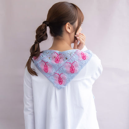 ヘッドドレス バタフライ 蝶 柄 カラー クロシェ編み かぎ編み ヘッドスカーフ バブーシュカ