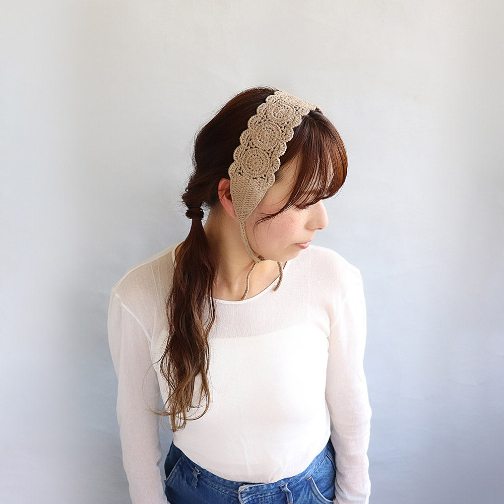 黒チェックレース♪リボンヘアバンド♪ チェック柄レースリボンヘアバンド