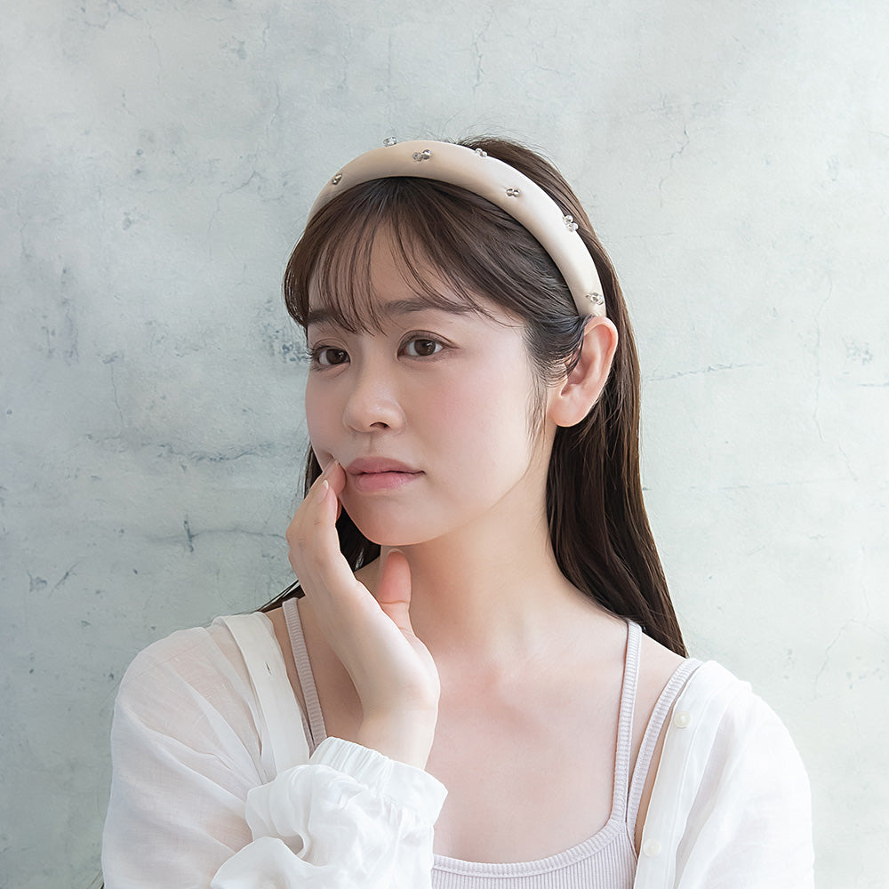 カチューシャ パフィー カラー ビーズ クッションカチューシャ