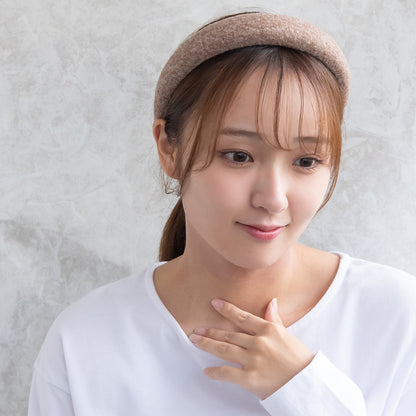 カチューシャ パフィー ワイド ウール調 ベーシック カラークッション カチューシャ