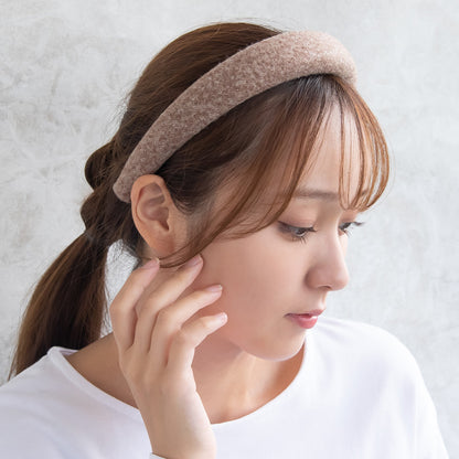 カチューシャ パフィー ワイド ウール調 ベーシック カラークッション カチューシャ