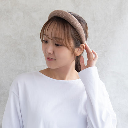カチューシャ パフィー ワイド ウール調 ベーシック カラークッション カチューシャ