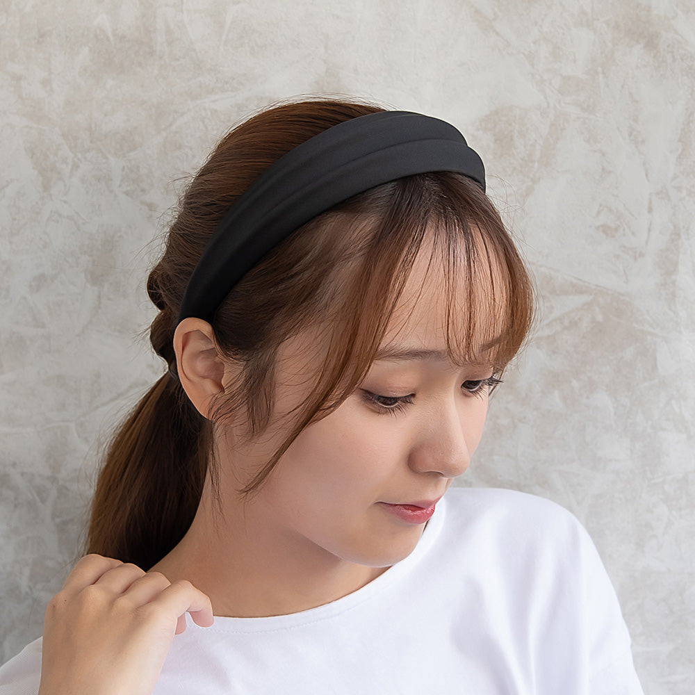 カチューシャ ワイド ライン 無地