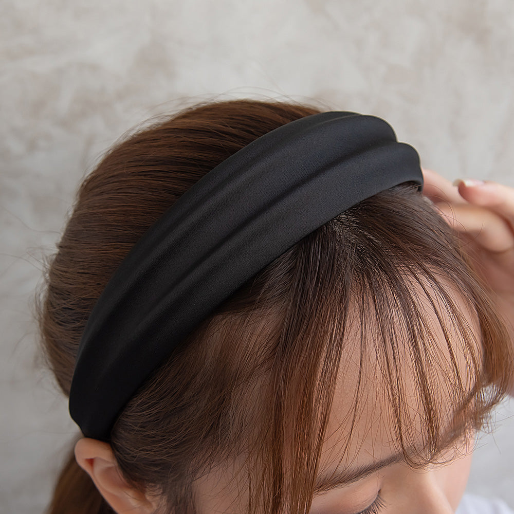 カチューシャ ワイド ライン 無地