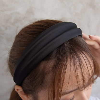 カチューシャ ワイド ライン 無地