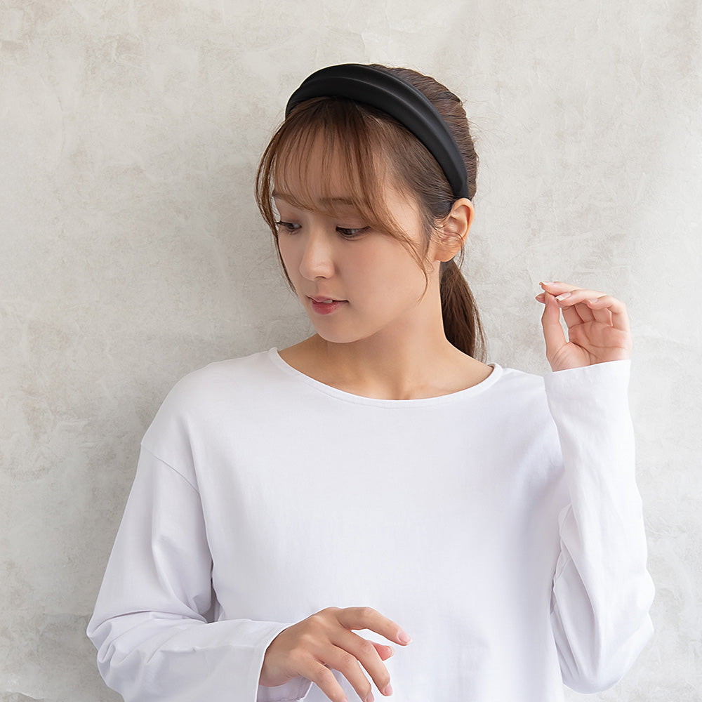 カチューシャ ワイド ライン 無地