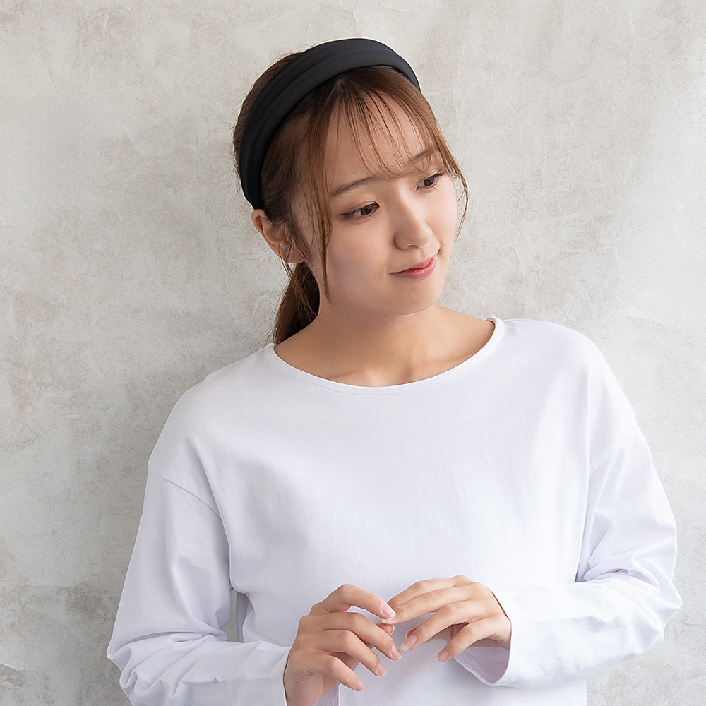 カチューシャ ワイド ライン 無地