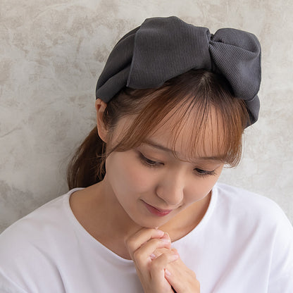 カチューシャ リボン ワイド カラー ビッグ ボリューム ターバン