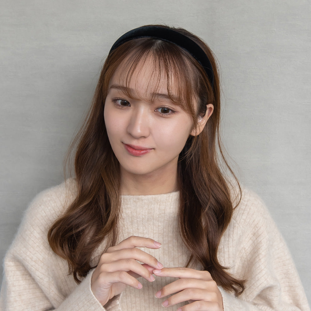 カチューシャ ベロア 幅27mm ワイド