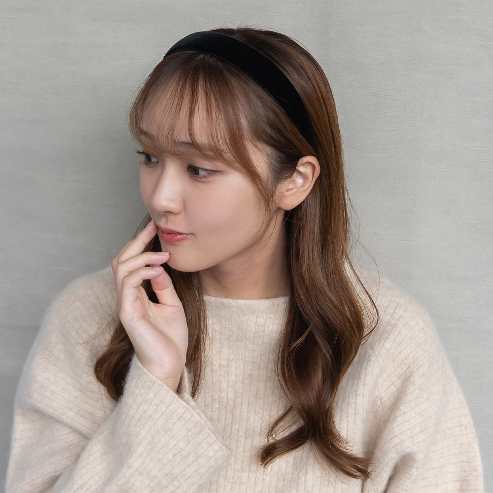 カチューシャ ベロア 幅27mm ワイド