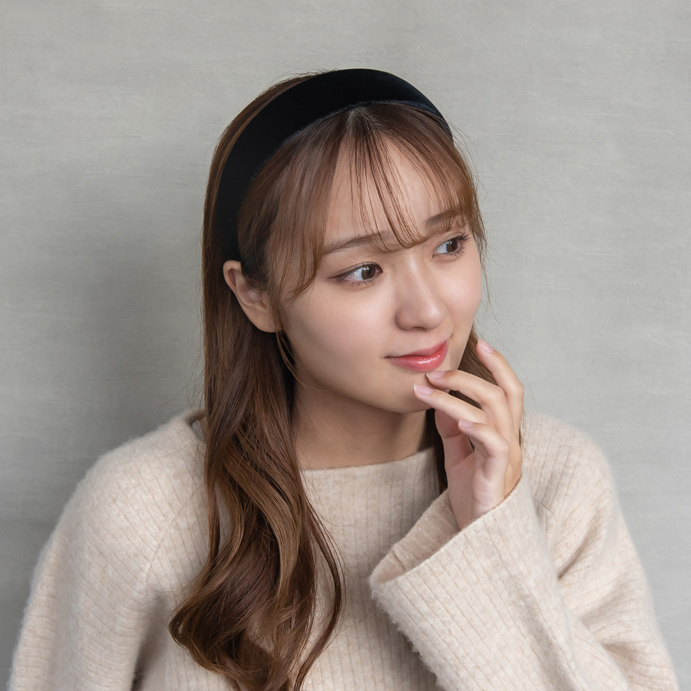 カチューシャ ベロア 幅40mm ワイド