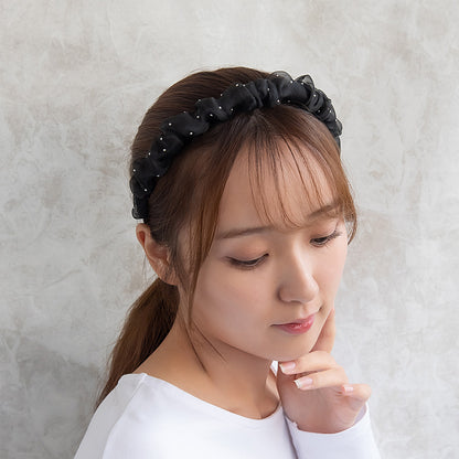 カチューシャ シアー ドット ギャザー