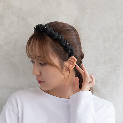 カチューシャ シアー ドット ギャザー