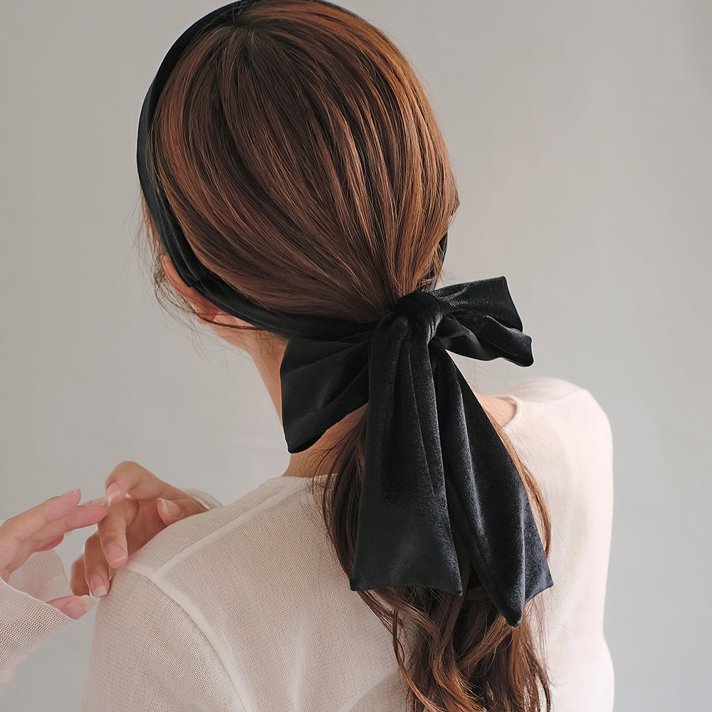 カチューシャ ベロア リボン
