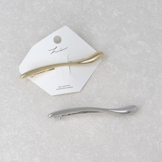 バレッタ メタル ライン 細身 スリムバレッタ