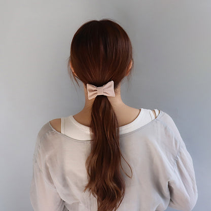 バレッタ ニッケルフリー リボン ベーシックカラー すべり止め付き サイズレスバレッタ