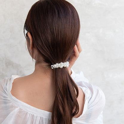 バレッタ パール ツイスト サイズレスバレッタ