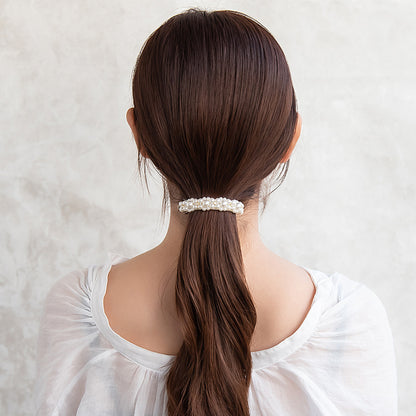 バレッタ パール ストーン ツイスト サイズレスバレッタ