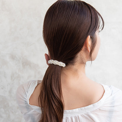 バレッタ パール ストーン ツイスト サイズレスバレッタ